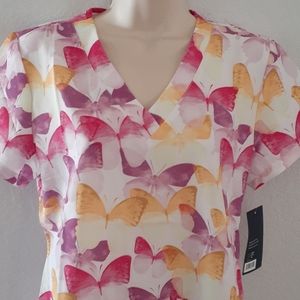 Med Courure Medical Uniform Scrub Top Butterflies FTFL 8564